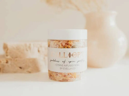 CALLIOPE | goddess of epic poetry | crystal infused bathsoak bath soak