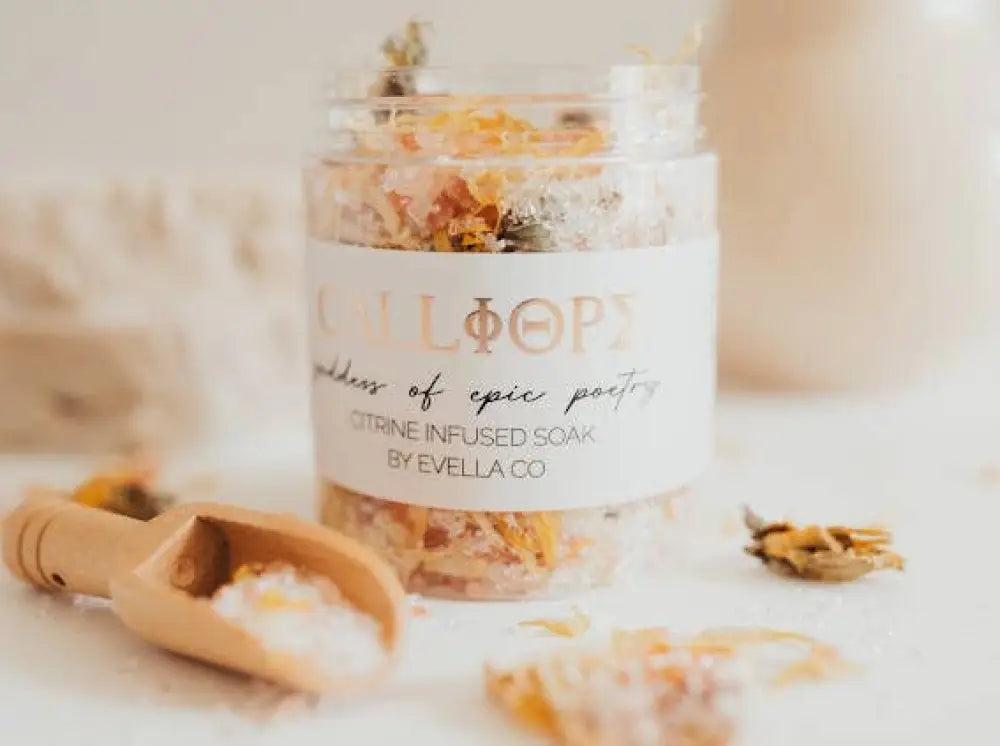 CALLIOPE | goddess of epic poetry | crystal infused bathsoak bath soak