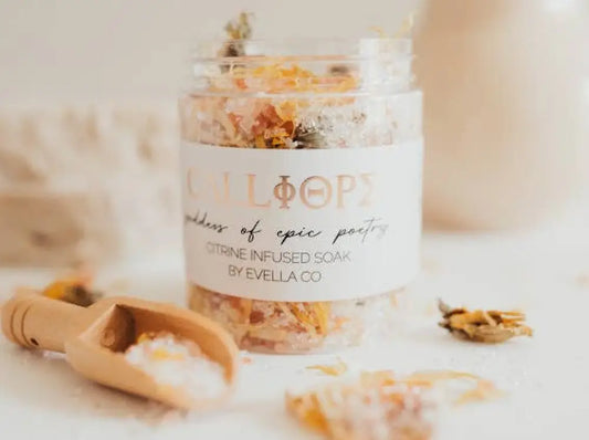 CALLIOPE | goddess of epic poetry | crystal infused bathsoak bath soak