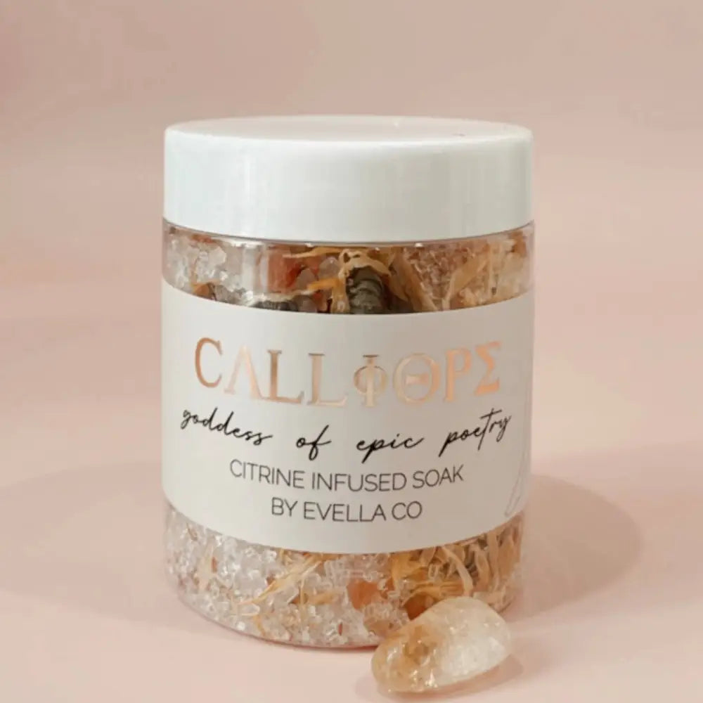 CALLIOPE | goddess of epic poetry | crystal infused bathsoak bath soak