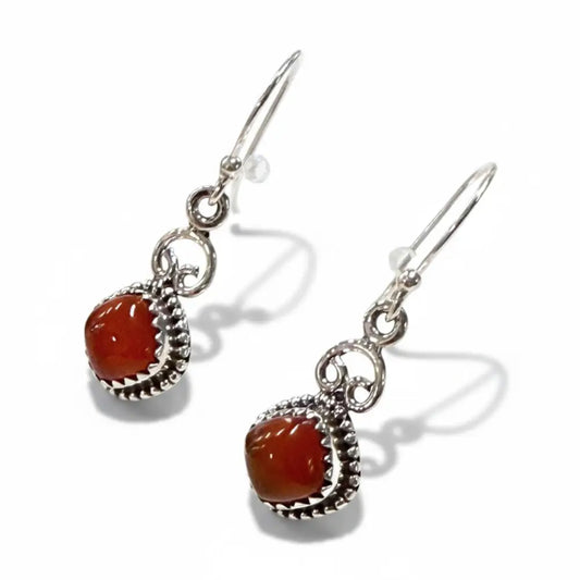 Carnelian Silver Earrings Earrings