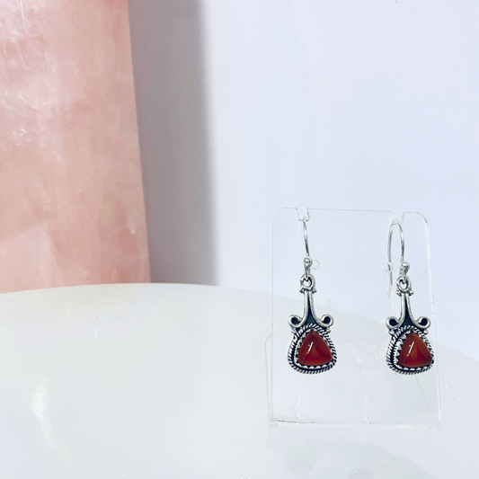 Carnelian Silver Earrings