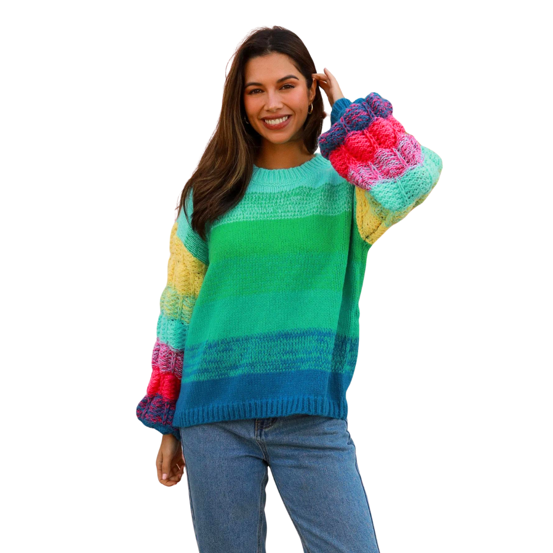 Knit Jumper - Jade Bubblegum