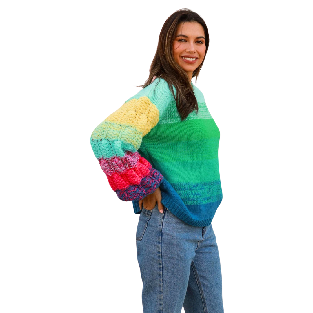 Knit Jumper - Jade Bubblegum