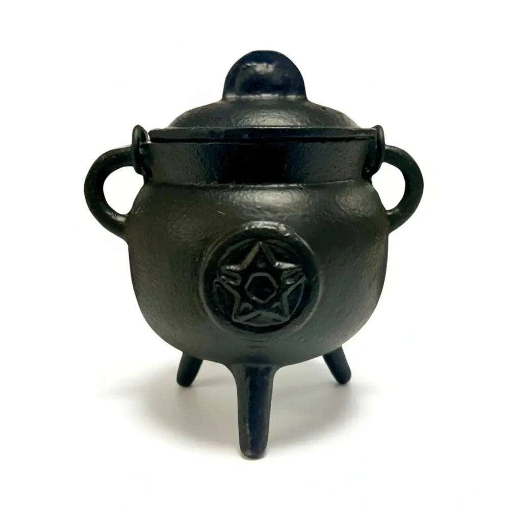 Cauldron w Lid Cast Iron PENTAGRAM Cauldron