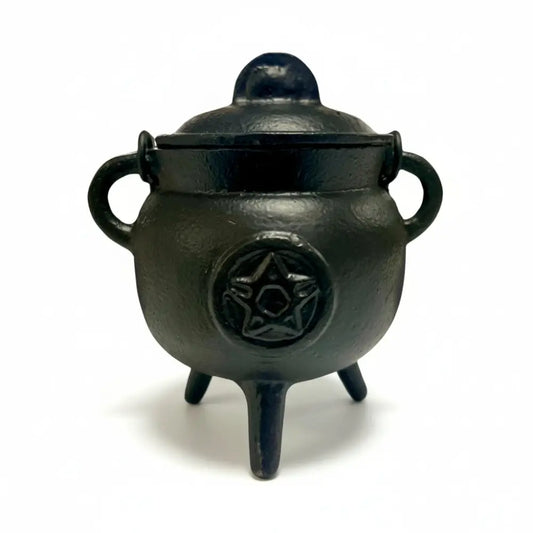 Cauldron w Lid Cast Iron PENTAGRAM Cauldron