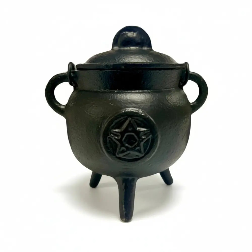 Cauldron w Lid Cast Iron PENTAGRAM Cauldron