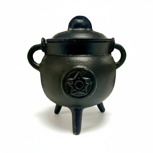 Cauldron w Lid Cast Iron PENTAGRAM Cauldron