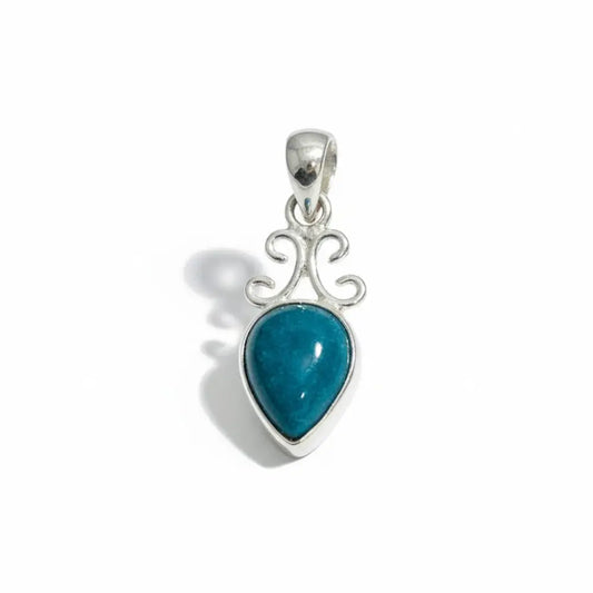 Chrysocolla Teardrop Pendant Silver Pendant