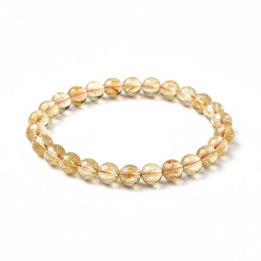 Citrine Bead Crystal Bracelet 6mm Bracelets