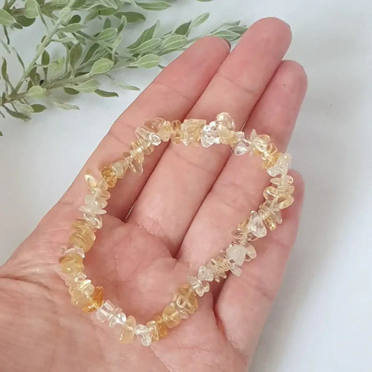Citrine Crystal Chip Bracelet ~ Confidence/Abundance chip bracelet