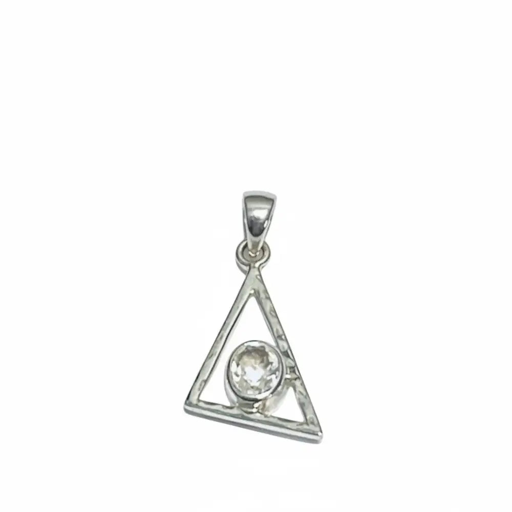 Clear Quartz Aztec Pendant Silver Pendant