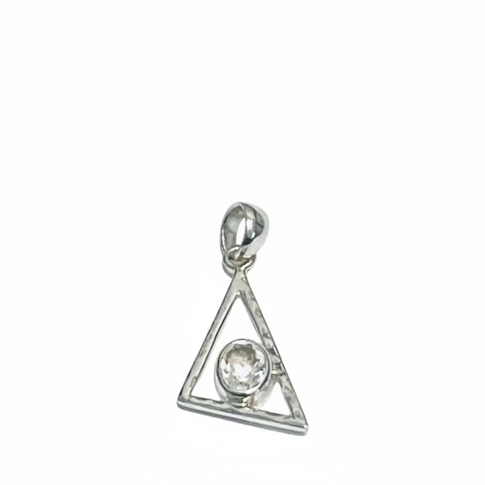 Clear Quartz Aztec Pendant Silver Pendant