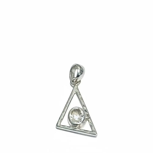 Clear Quartz Aztec Pendant Silver Pendant