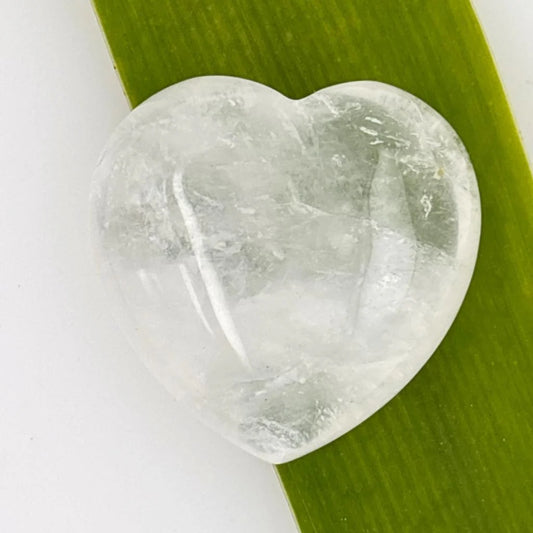 Clear Quartz Puffy Heart