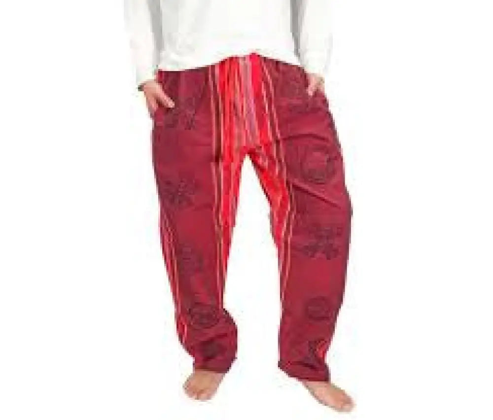 Cotton Block Tibetan Pants with Cargo Pockets Pants