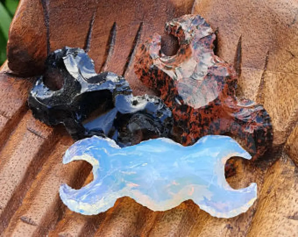 Crystal Triple Moon Goddess Opalite Mahogany Obsidian Crystal