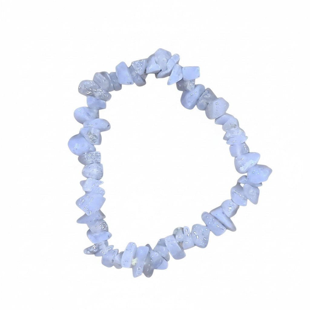 Blue Lace Agate Crystal Chip Bracelet