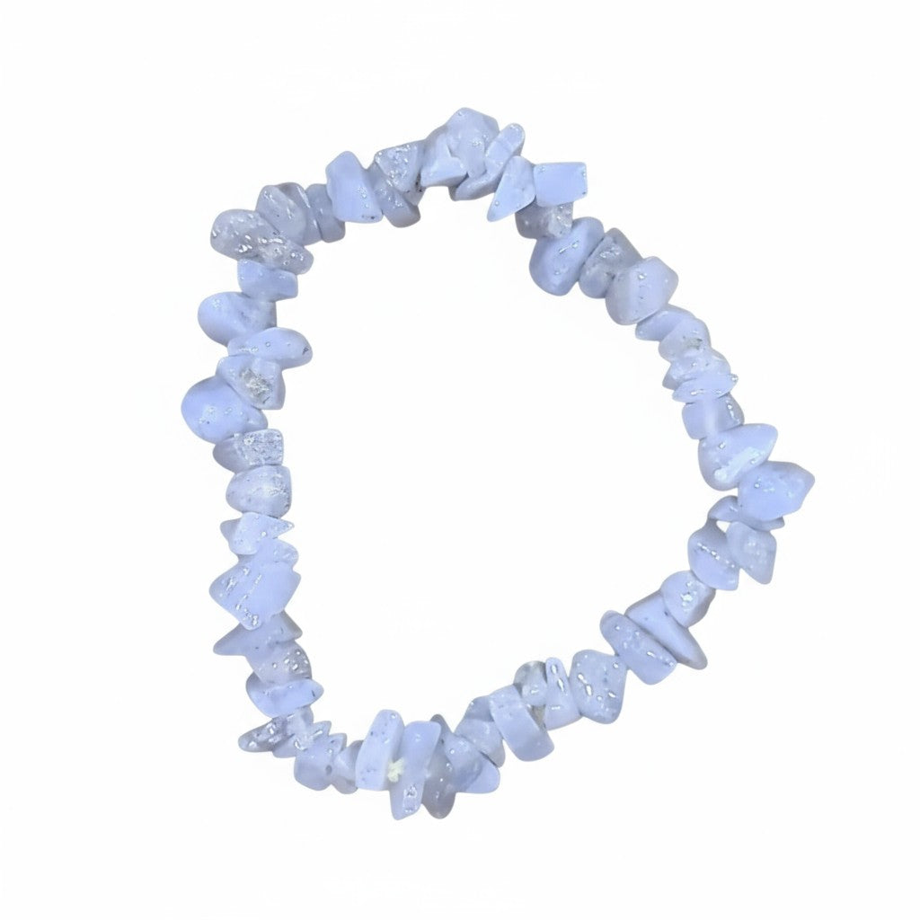 Blue Lace Agate Crystal Chip Bracelet