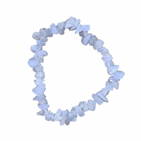 Blue Lace Agate Crystal Chip Bracelet