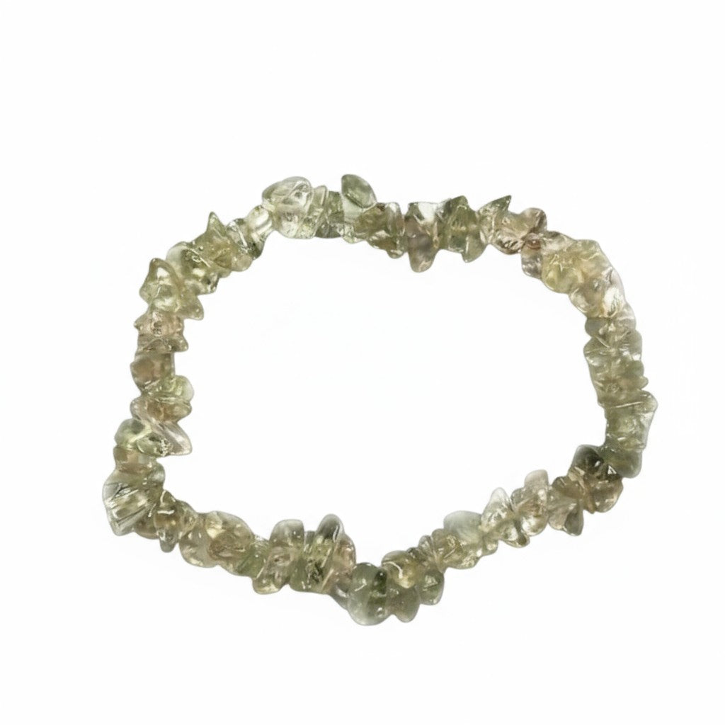 Green Amethyst Crystal Chip Bracelet