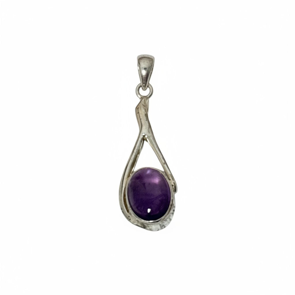 Amethyst Aztec Pendant Silver