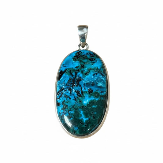 Chrysocolla Pendant in Silver