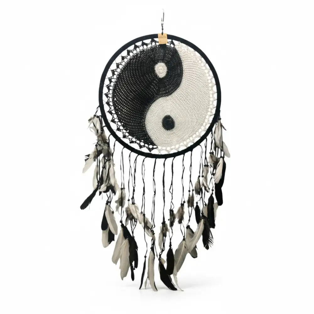 Dream Catcher Yin Yang Black White Large 100cm Dreamcatchers