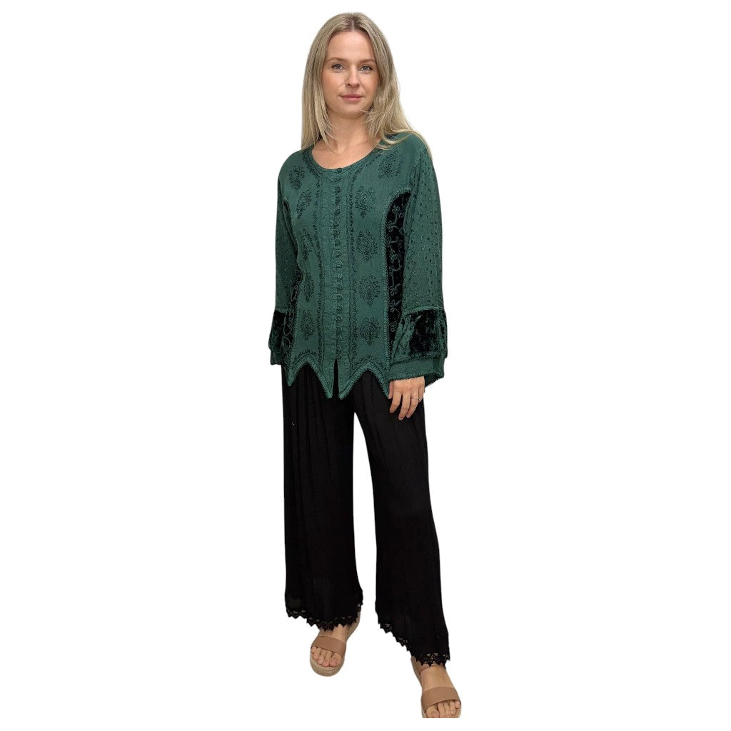 Aurora Maia Stonewash Velvet Top