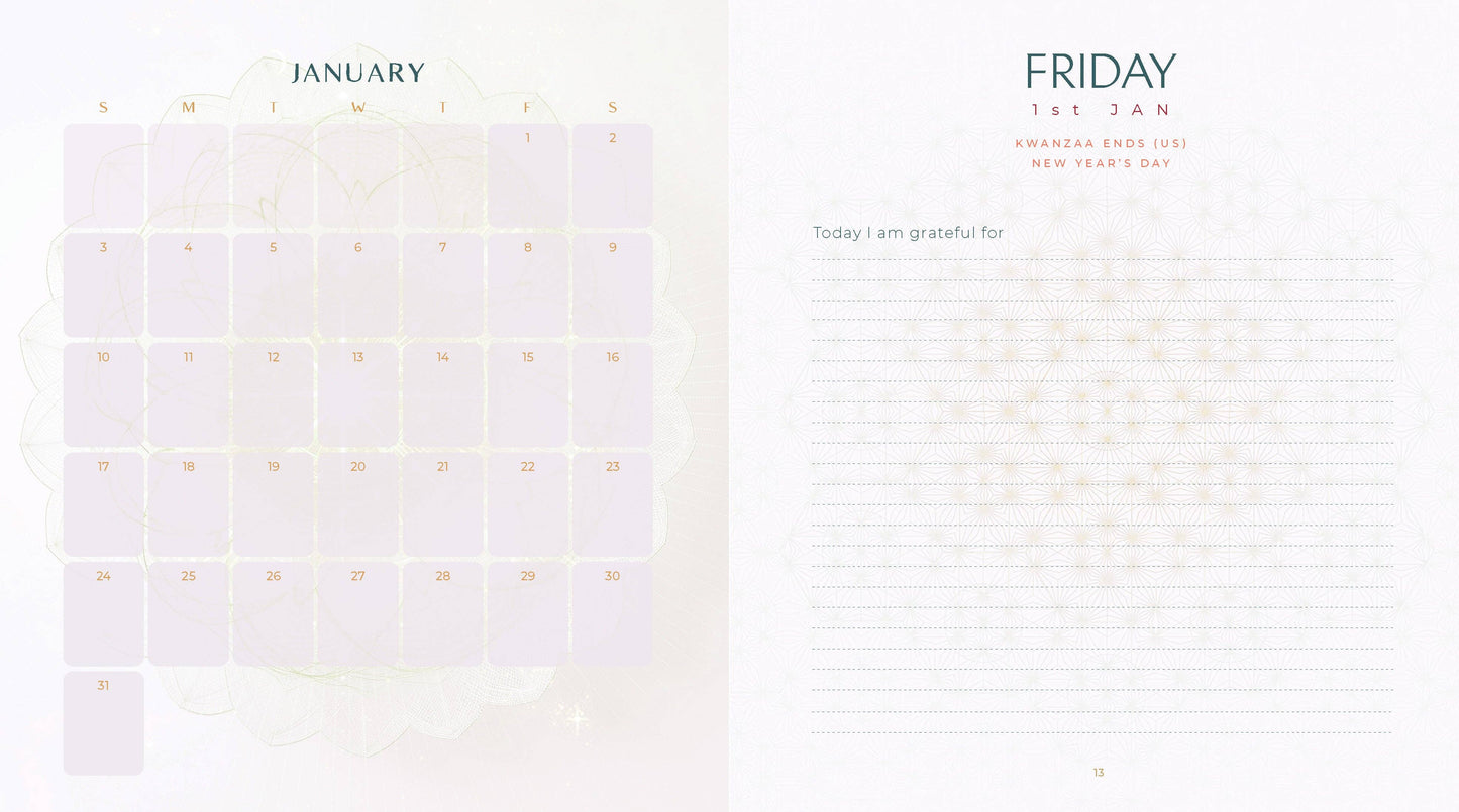 2027 Gratitude Diary & Daily Planner Calendar