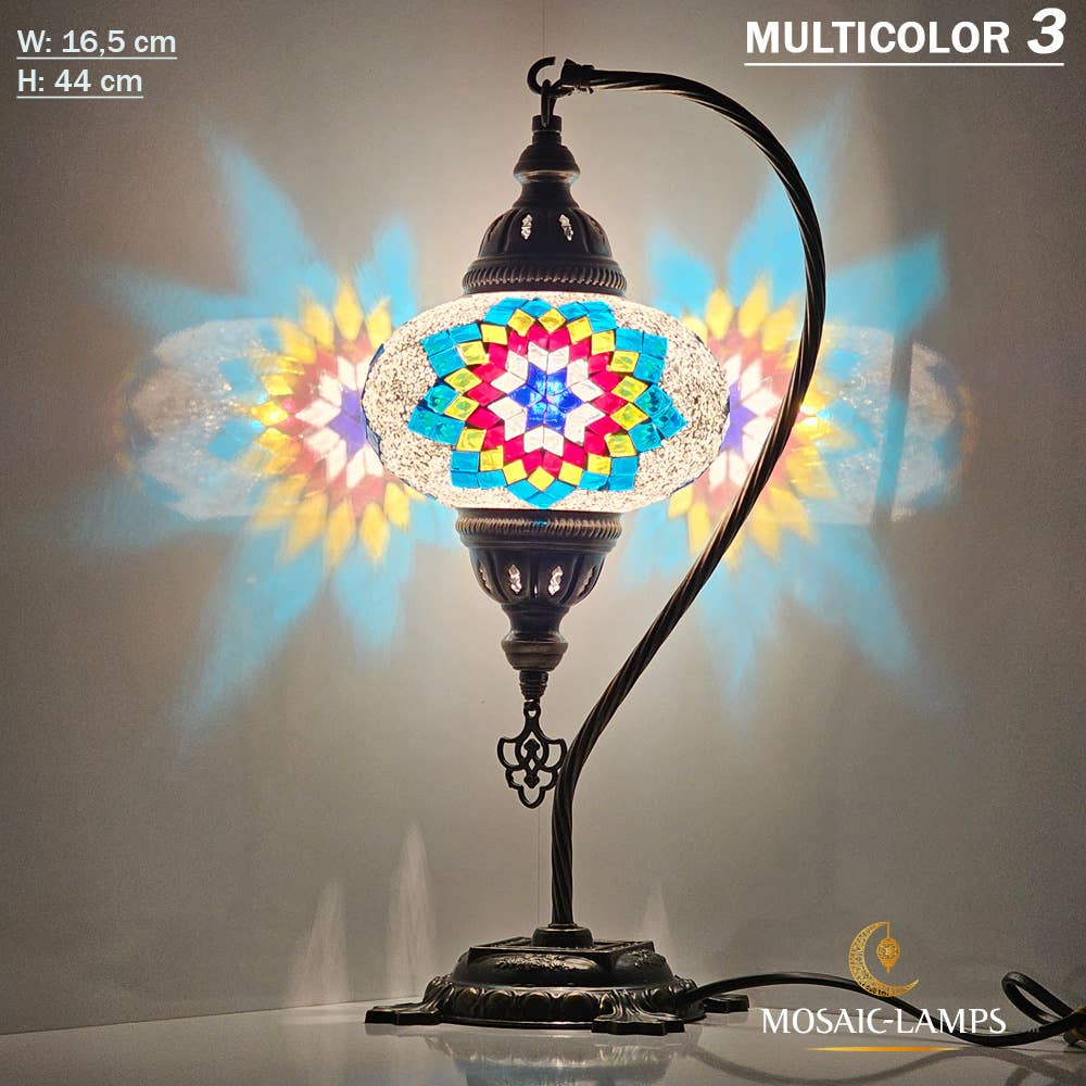 Turkish Mosaic Lamp - Gooseneck MULTICOLOR 4