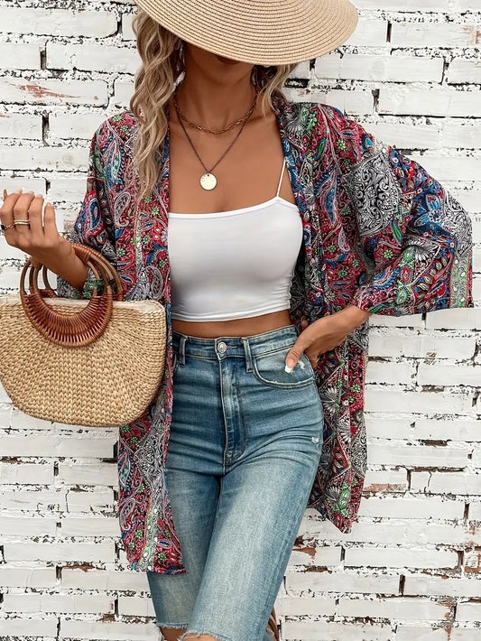 Paisley Kimono Bohemian Rose Tunic