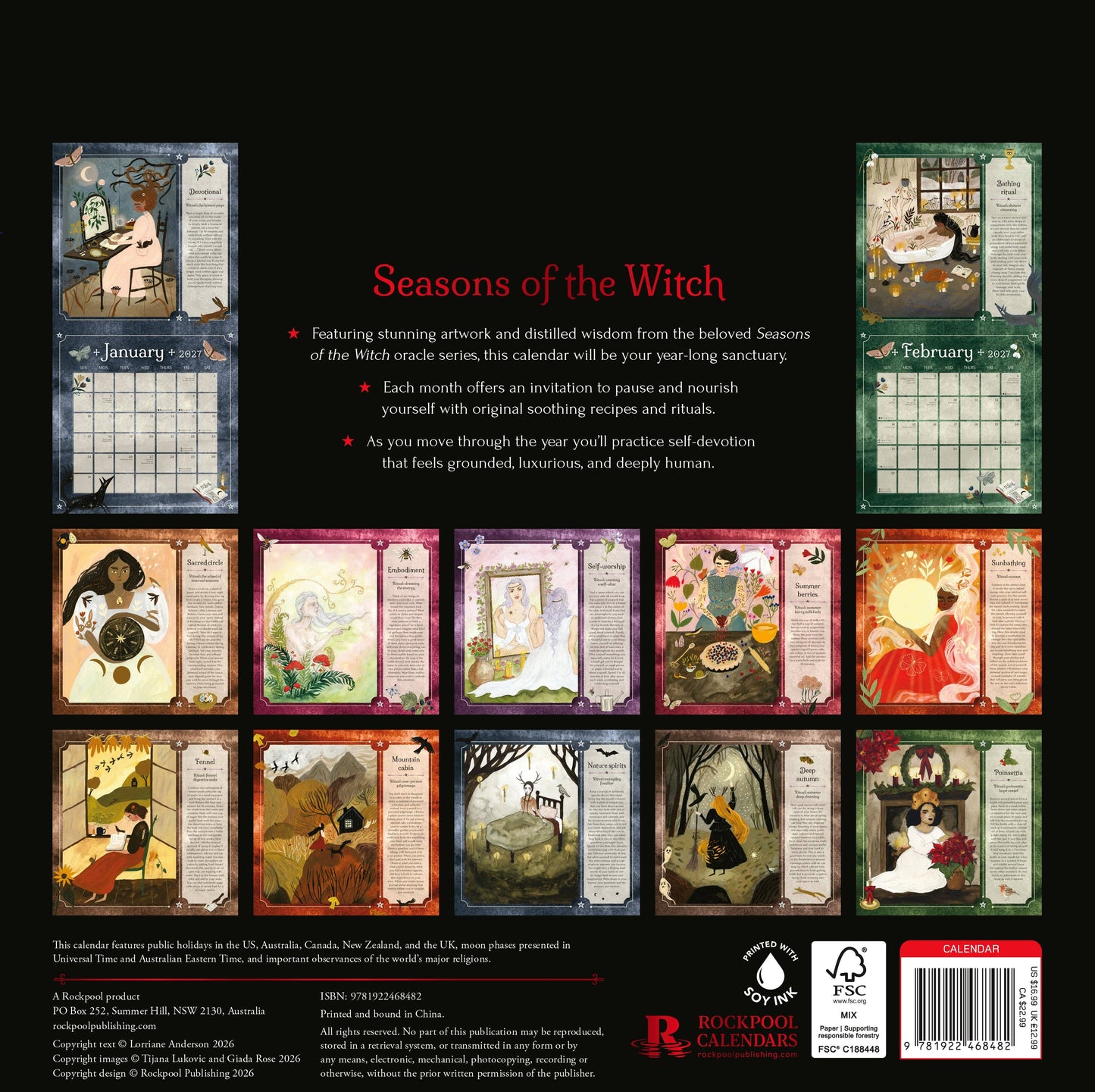 2027 Seasons of the Witch Wall Calendar