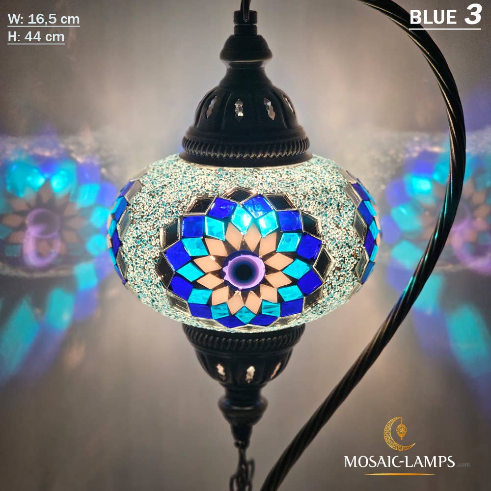 Turkish Mosaic Lamp - Gooseneck MULTICOLOR 4