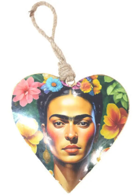 Frida Kahlo Hearts - Metal Painted hearts
