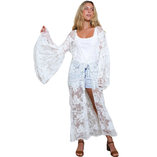 Stevie Lace Wrap - White