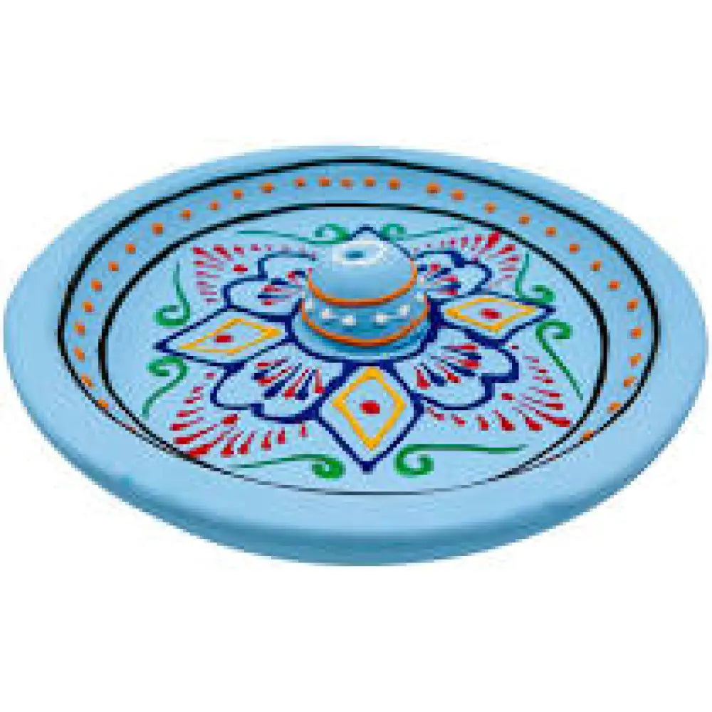 Hand painted Henna Clay Incense Holder TURQUOISE Incense Holder