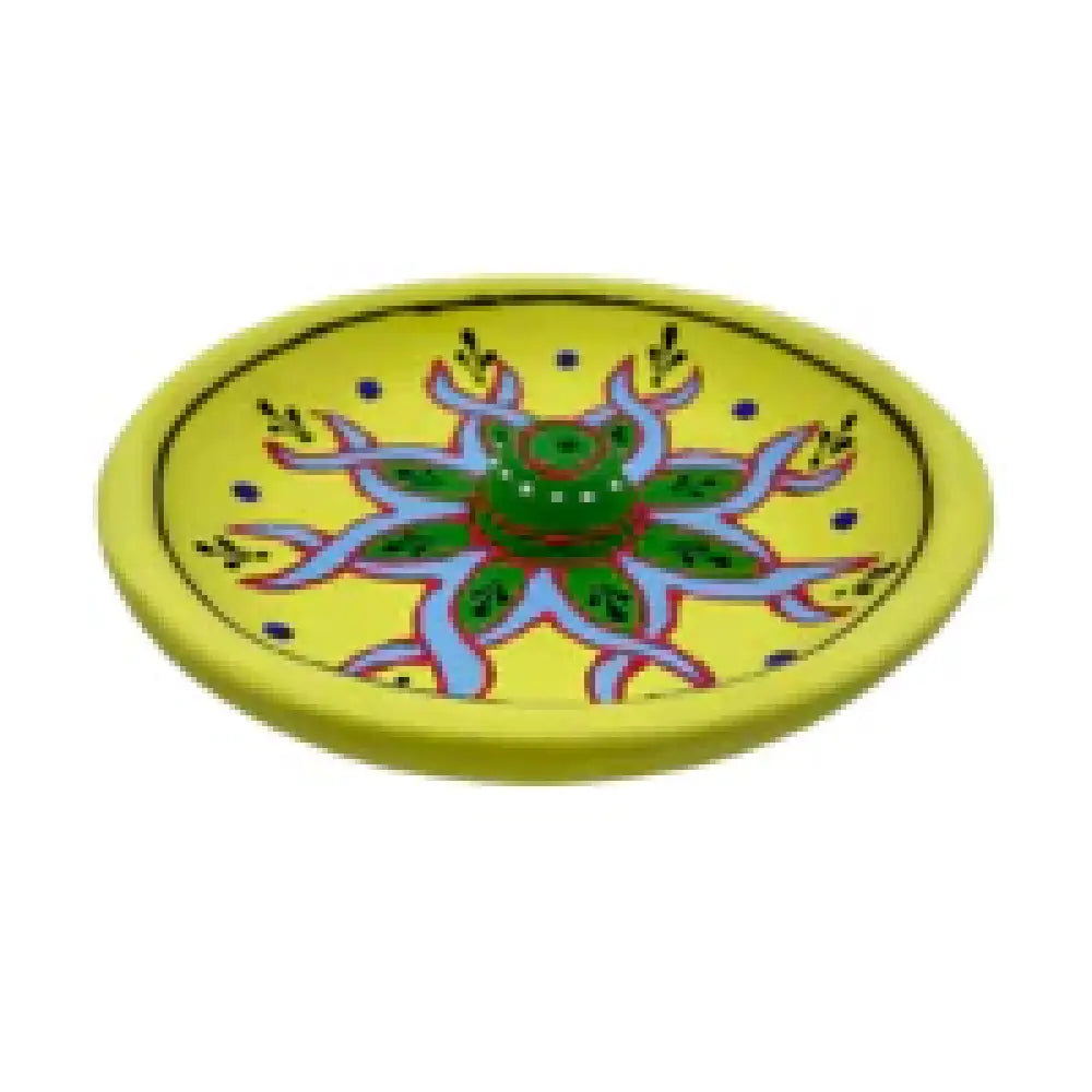 Hand painted Henna Clay Incense Holder YELLOW Incense Holder