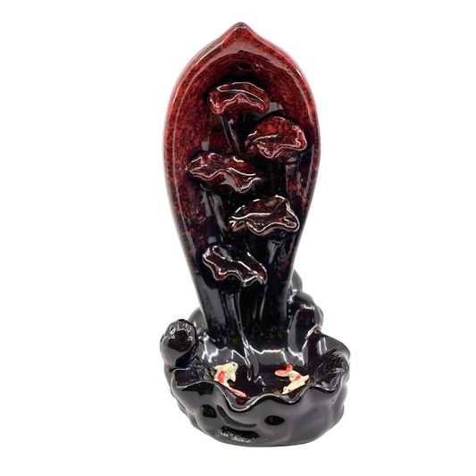 Ceramic Backflow Cone Burner KOI POND Red