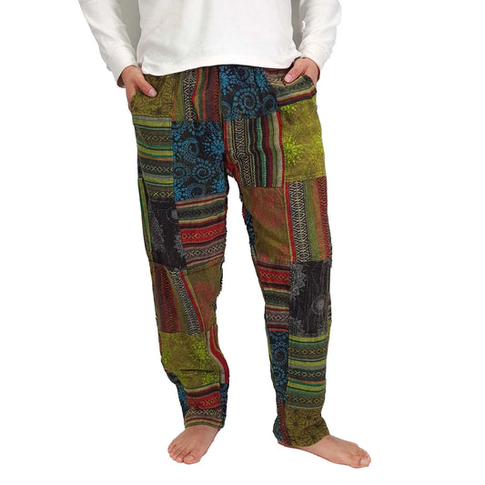 STONEWASHED PATCHWORK PANTS