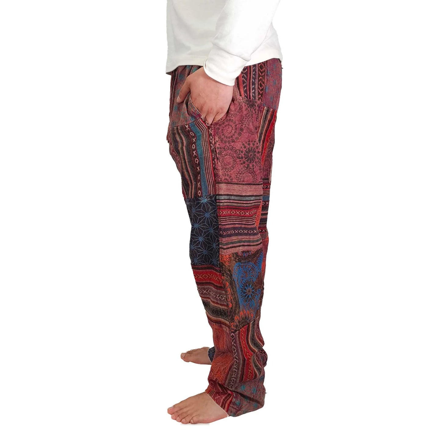 STONEWASHED PATCHWORK PANTS