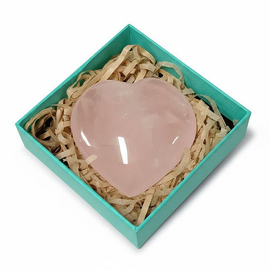 Rose Quartz Crystal Hearts in Gift Box