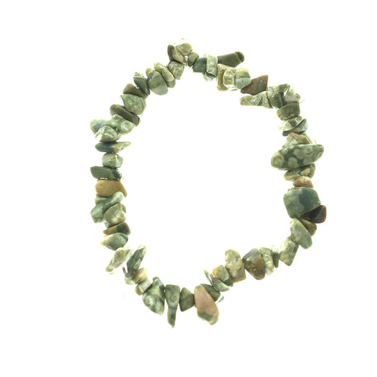 Rhyolite / Rainforest Jasper Crystal Chip Bracelets