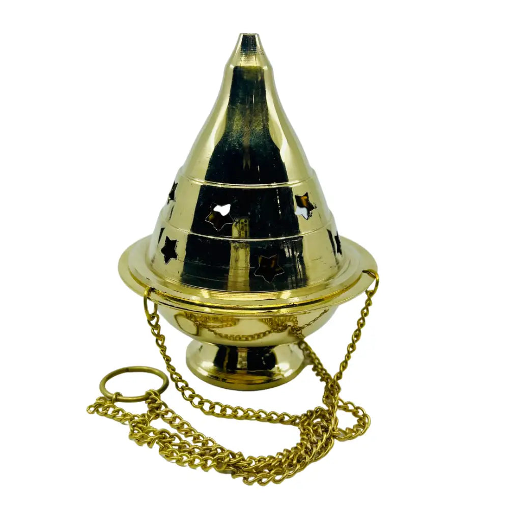 Incense Charcoal Burner Hanging Censer BRASS STAR 12cm Incense Burner