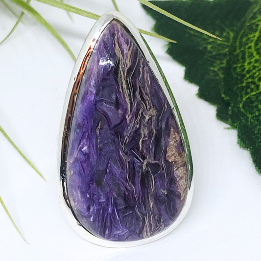 Charolite Crystal Ring Adjustable size