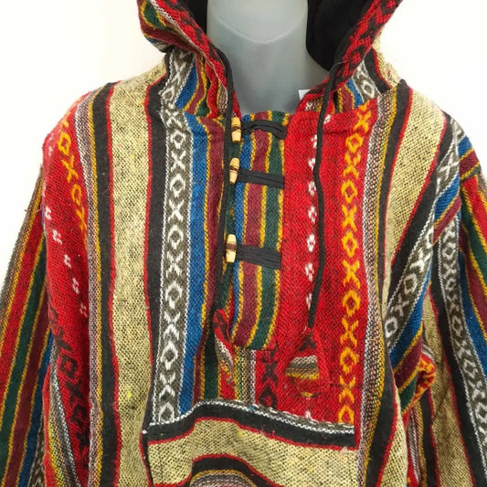 Jacket Fleece Lined Soft Brushed Cotton Hooded Jacket - Warm Nepalese Diamond Pattern Hoodie Hippy Jacket Hoody Zip