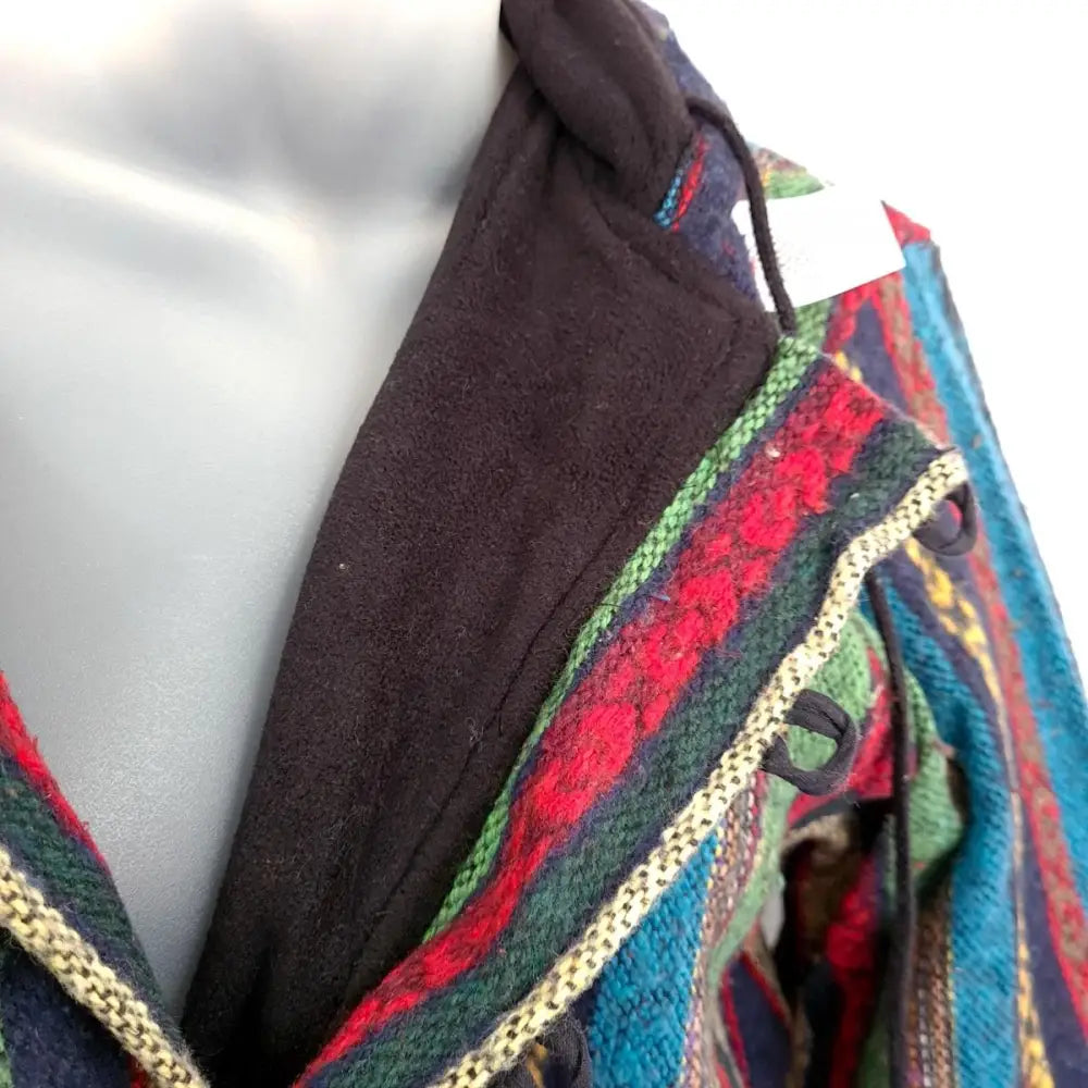 Jacket Fleece Lined Soft Brushed Cotton Hooded Jacket - Warm Nepalese Diamond Pattern Hoodie Hippy Jacket Hoody Zip