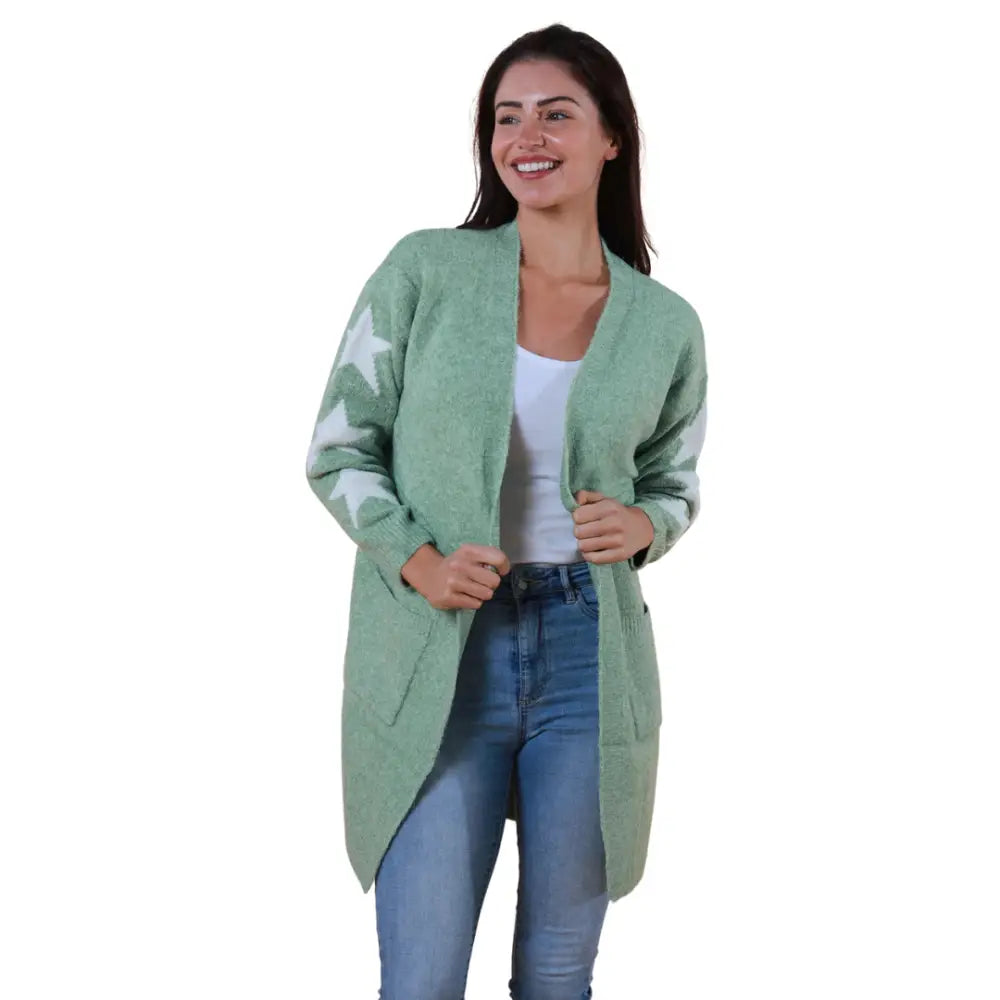 Jade Star Knit Cardigan ~ Quora Large Cardigan