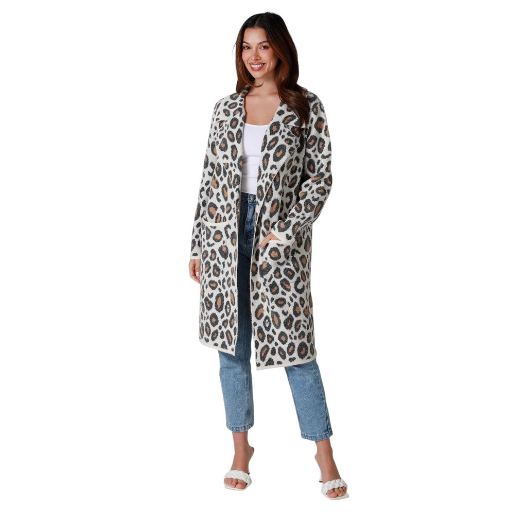 Leopard Print Cardi Knit