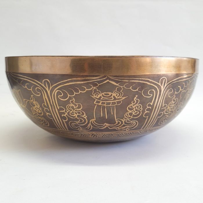 Tibetan Singing Bowl - Etched - Made In Nepal